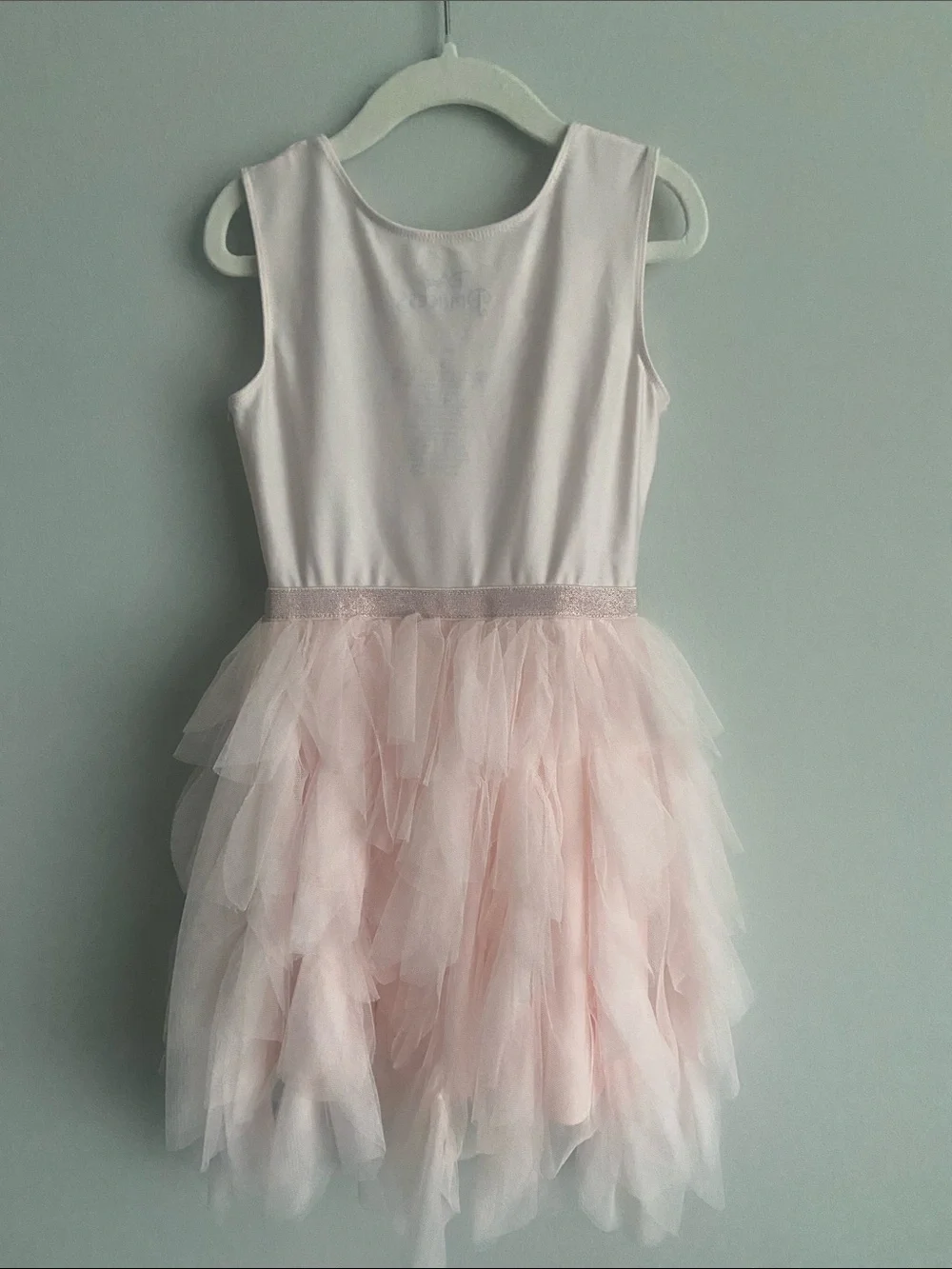 Disney princess tank dress with tulle handkerchief hem size 5 girls